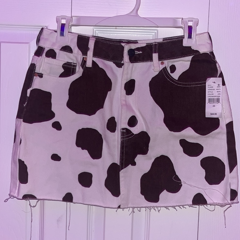 pacsun brown/white cow print skirt - size 26